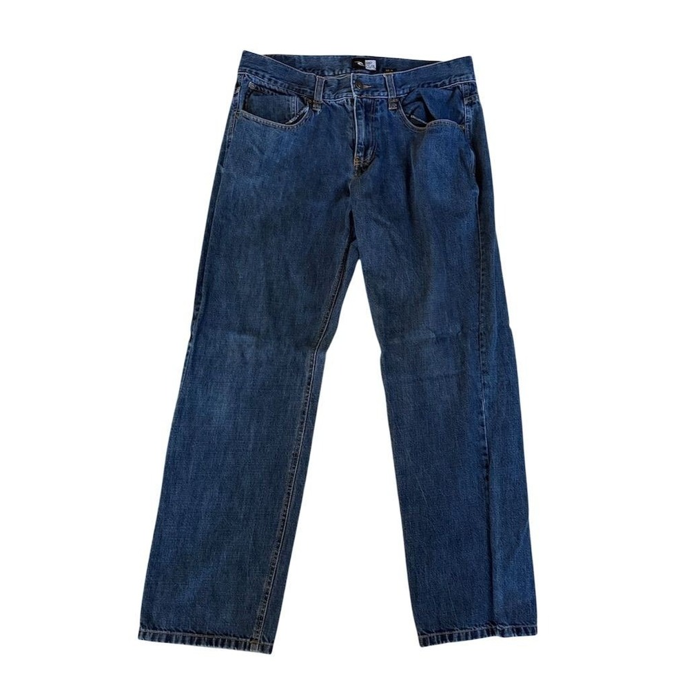 Rip Curl Men Straight Denim Jeans Blue Size 34x32 5-Pocket Design Y2K skate surf